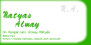 matyas almay business card